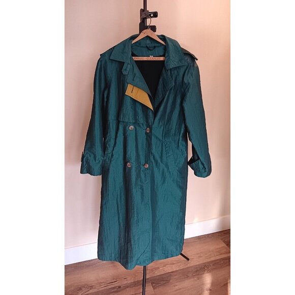 Vintage Westfield Trench Coat Size 10 With Belt Green 80s Or 90s See Photos - Picture 3 of 16
